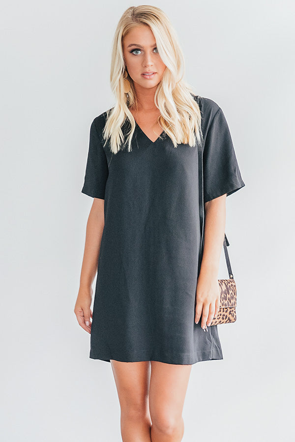 Forget Me Not Shift Dress In Black