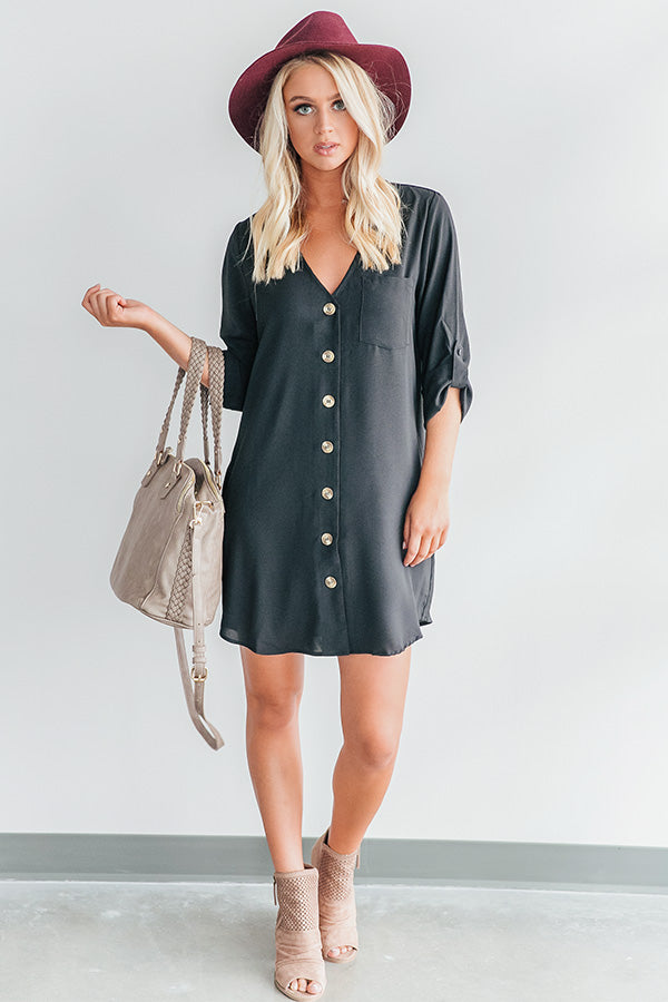 The Happiest Hour Shift Dress In Black Image - 3