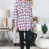 Cabin Weekend Getaway Plaid Tunic In White Image - 1