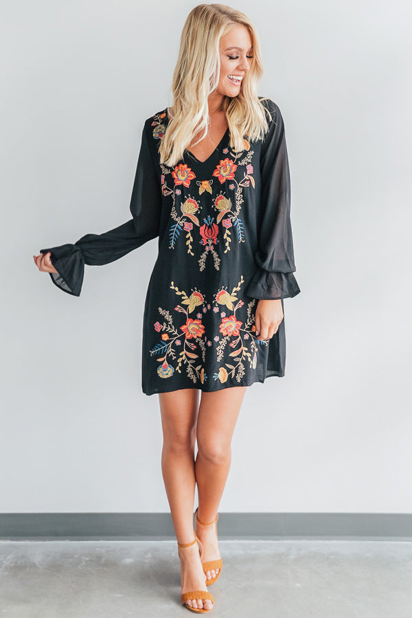 City Lights And Girls Nights Embroidered Dress Image - 3