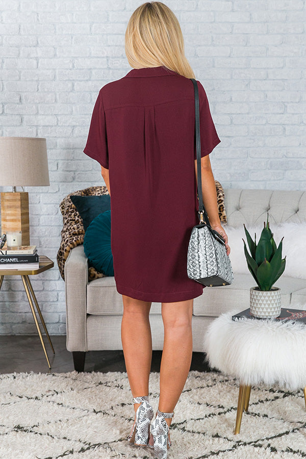 Forget Me Not Shift Dress In Windsor Wine Image - 4