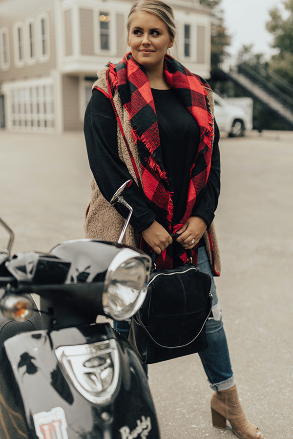 Flurries And Frappes Fuzzy Vest In Brown Curves Image - 2