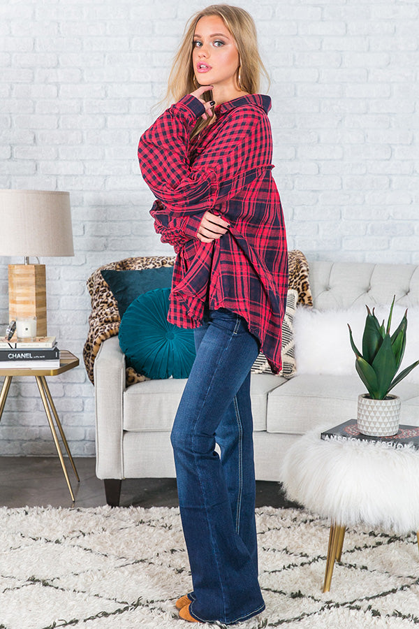 Cabin Weekend Plaid Top Image - 3