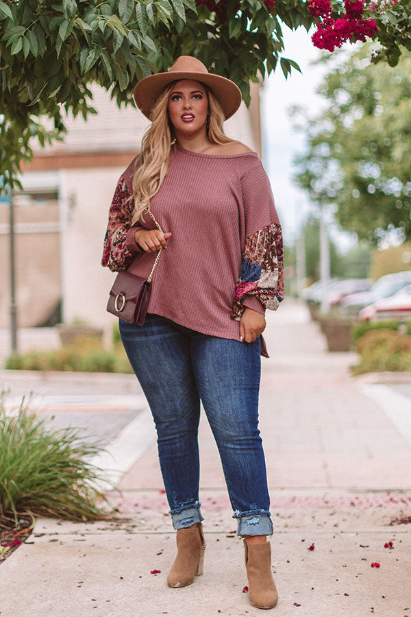 Sipping In Sonoma Waffle Knit Shift Top In Blush Curves Image - 3