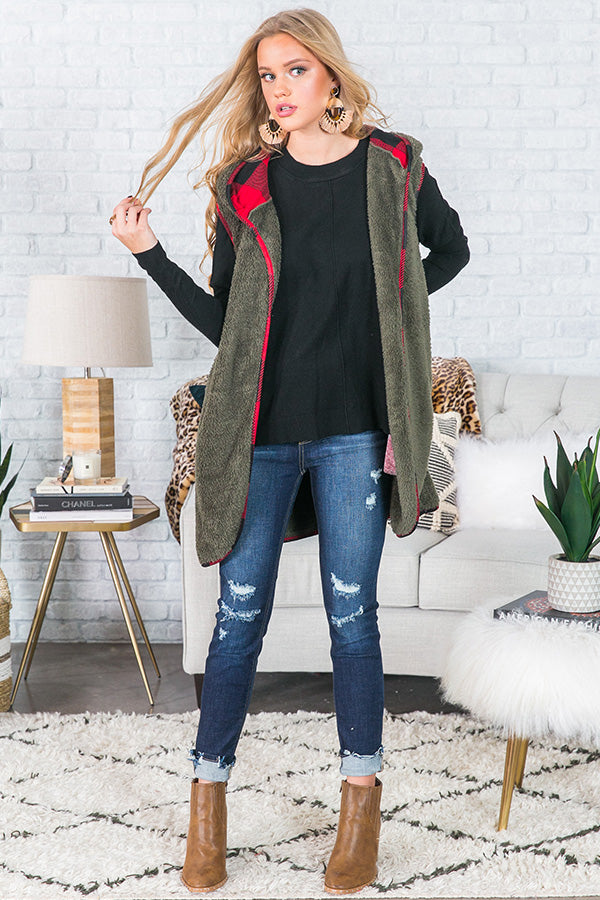 Flurries And Frappes Fuzzy Vest In Green Image - 2