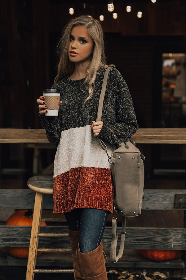 So Snuggled Up Chenille Sweater In Olive Image - 1