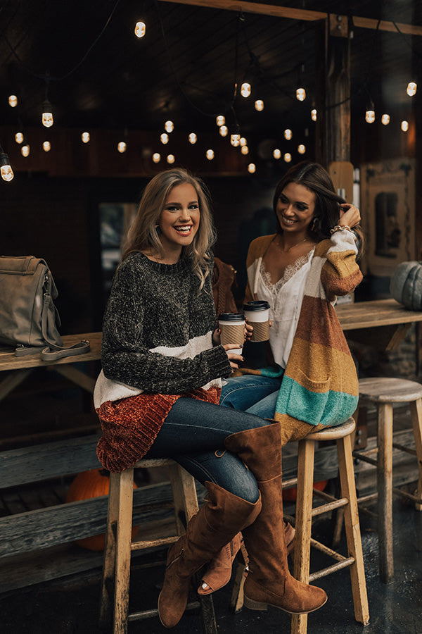 So Snuggled Up Chenille Sweater In Olive Image - 3