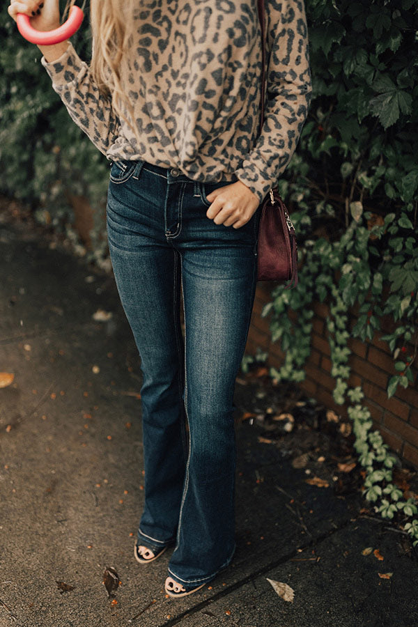 KanCan The Kinsley Midrise Flare in Dark Denim Wash Image - 1