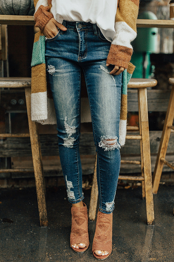 The Adalyn Mid Rise Distressed Ankle Skinny