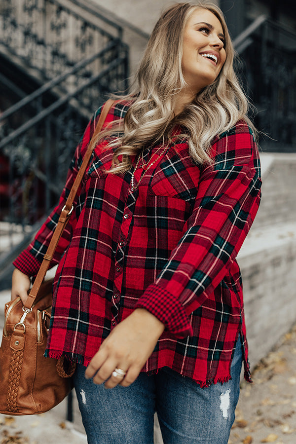 Weekend In The Alps Plaid Top Curves Image - 2