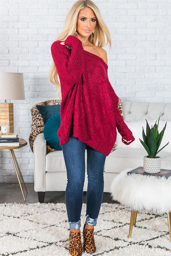 Cocoa And Chill Shift Sweater In Rose Image - 2