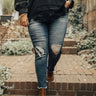 The Rosie Mid Rise Distressed Ankle Skinny Curves Image - 1
