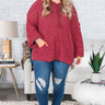 Cuddle Up And Get Cozy Hoodie In Sangria  Curves Image - 1