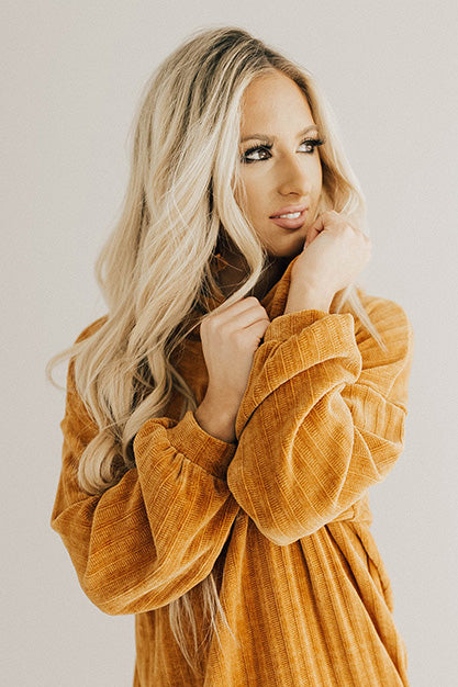 Cozy Classic Chenille Sweater Dress In Camel Image - 3