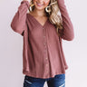 Peace, Love, And Lattes Crochet Top In Rustic Rose Image - 1