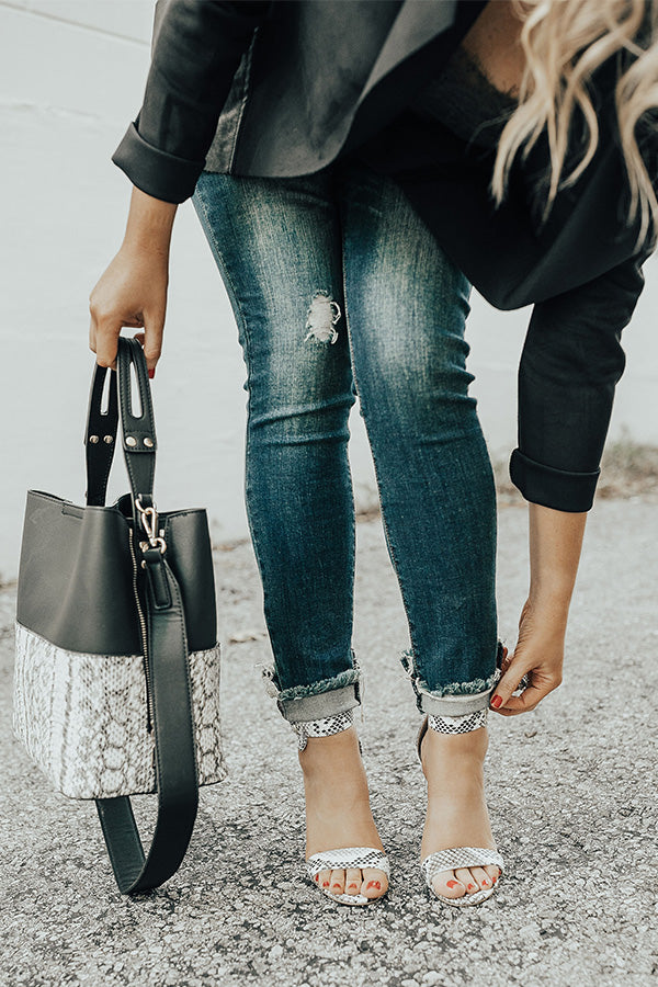 The Elena Snake Print Heel Image - 1