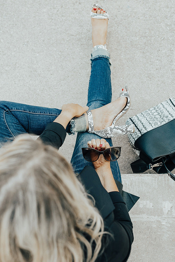 The Elena Snake Print Heel Image - 2