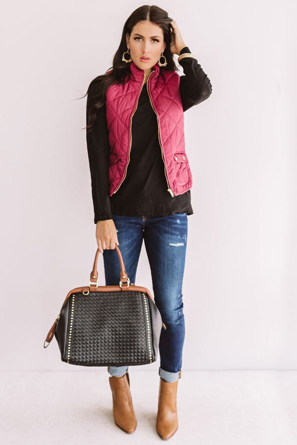 Adventures In Aspen Vest In Sangria Image - 2