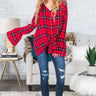 Sips And Smiles Plaid Top Image - 1