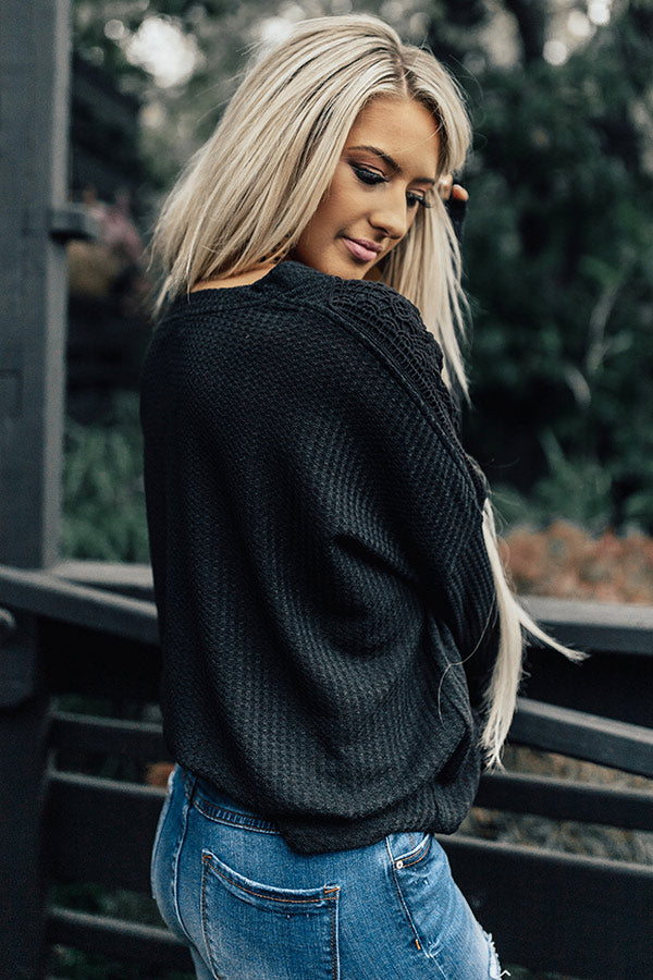 Peace, Love, And Lattes Crochet Top In Black Image - 4