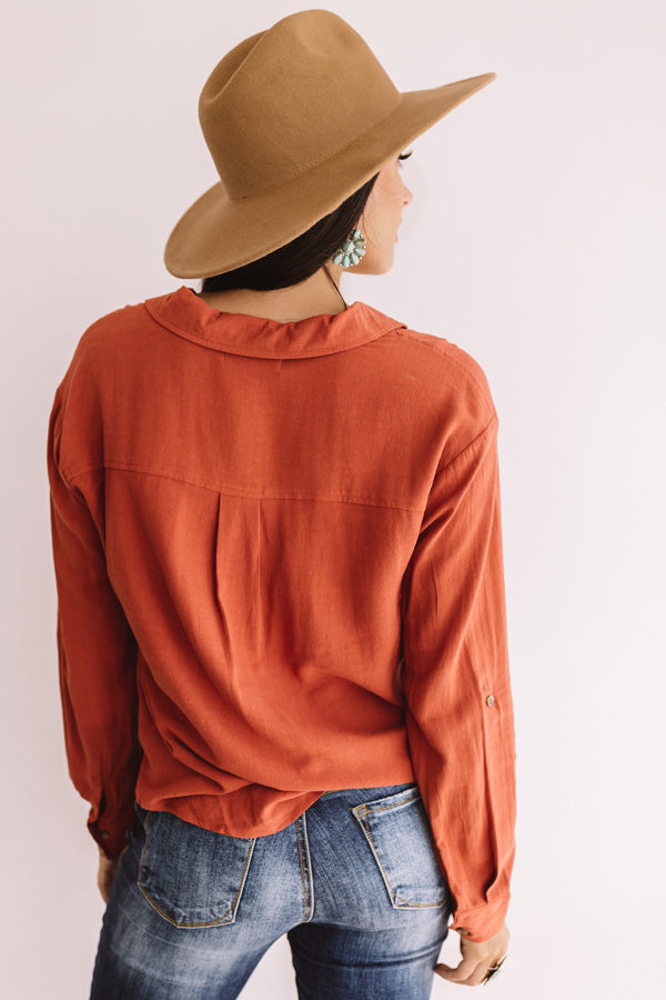 Weekend Weather Tie Top In Rust Image - 5