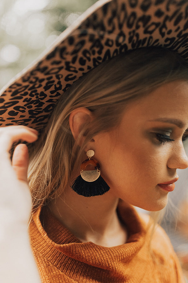 Fringe Factor Tassel Earrings in Black Image - 2