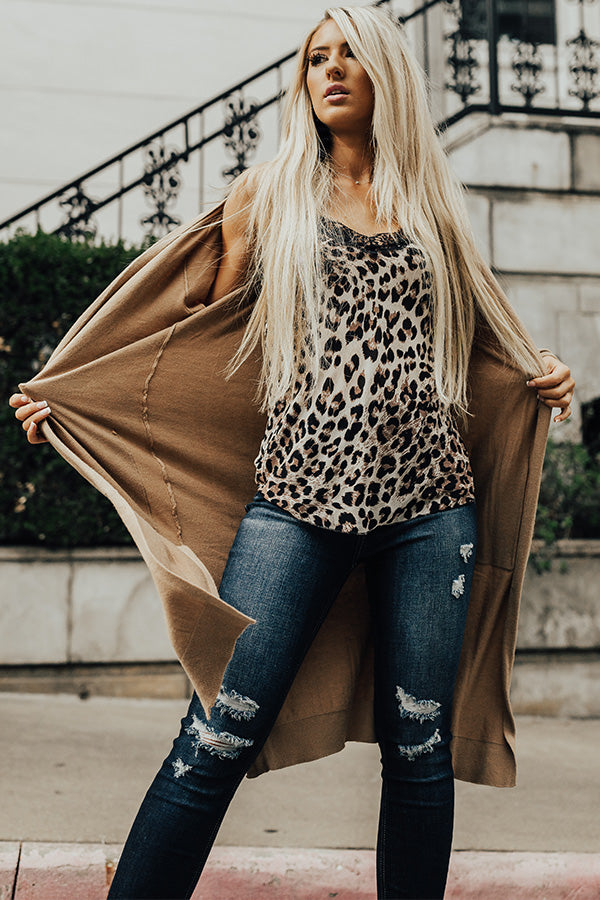 Vacay To The Alps Cardigan In Iced Latte Image - 2