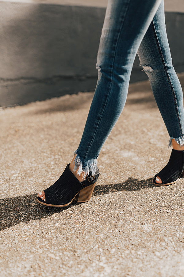 The Caitlyn Peep Toe Bootie In Black Image - 3