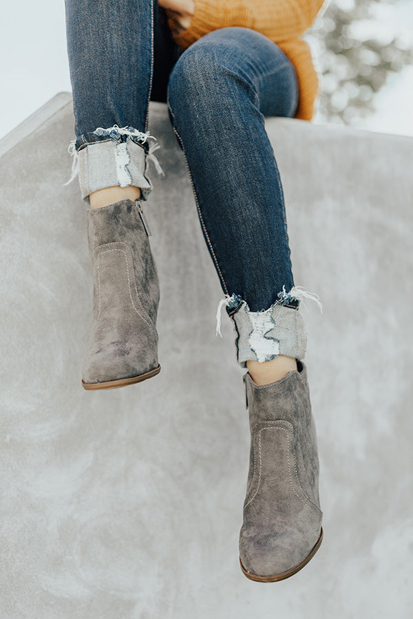 The Parton Faux Suede Bootie In Grey Image - 1
