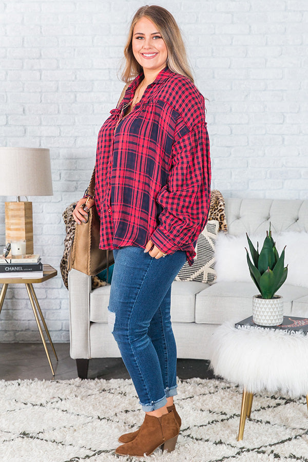 Cabin Weekend Plaid Top  Curves Image - 3