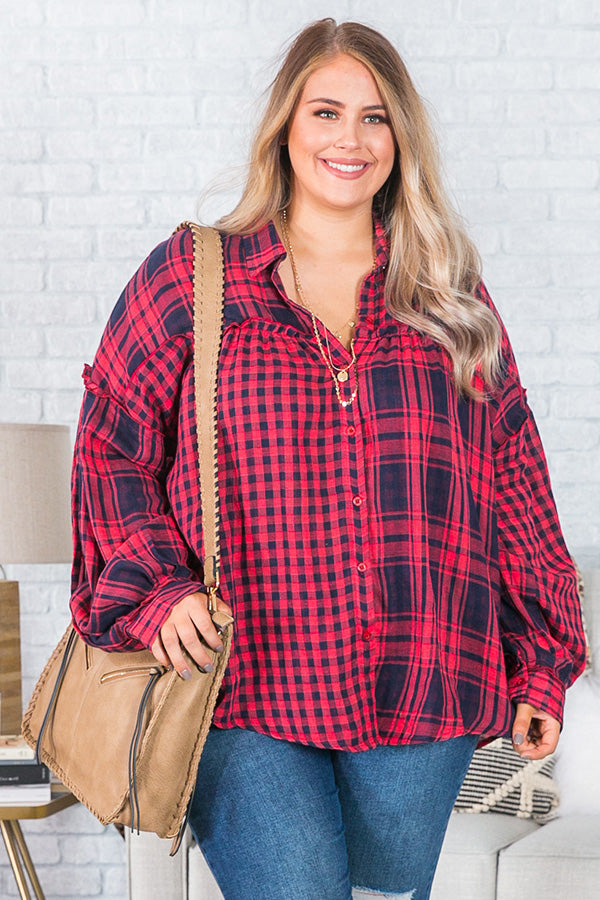 Cabin Weekend Plaid Top  Curves Image - 2