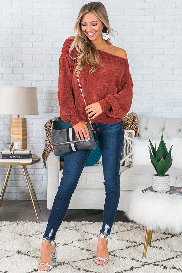 Meet Me At The Lodge Sweater In Rust Image - 5