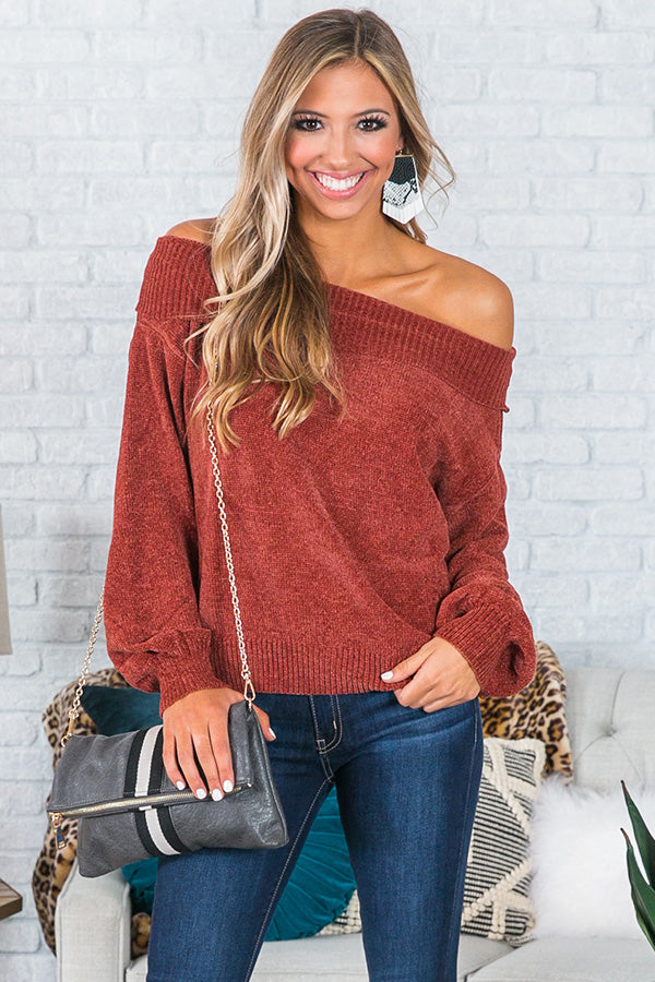 Meet Me At The Lodge Sweater In Rust Image - 4