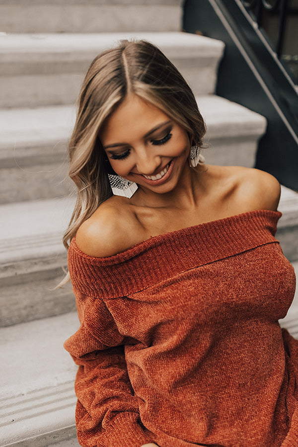 Meet Me At The Lodge Sweater In Rust Image - 3