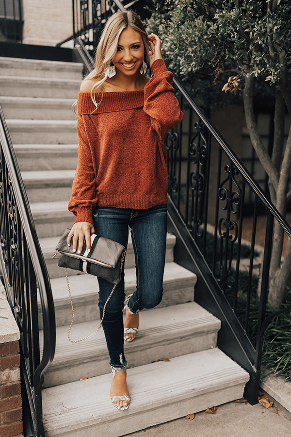 Meet Me At The Lodge Sweater In Rust Image - 1