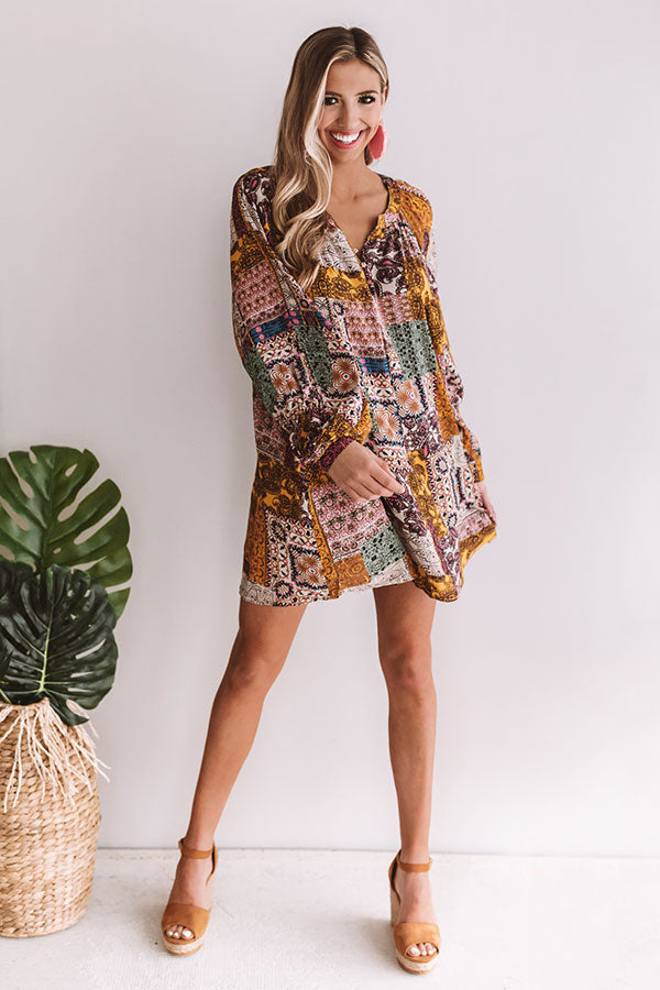 Laughing Until Midnight Shift Dress In Mustard Image - 1