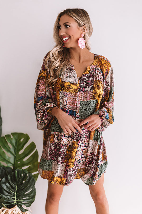 Laughing Until Midnight Shift Dress In Mustard Image - 4