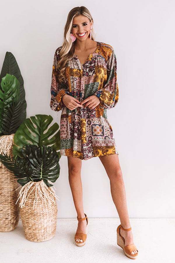 Laughing Until Midnight Shift Dress In Mustard Image - 3