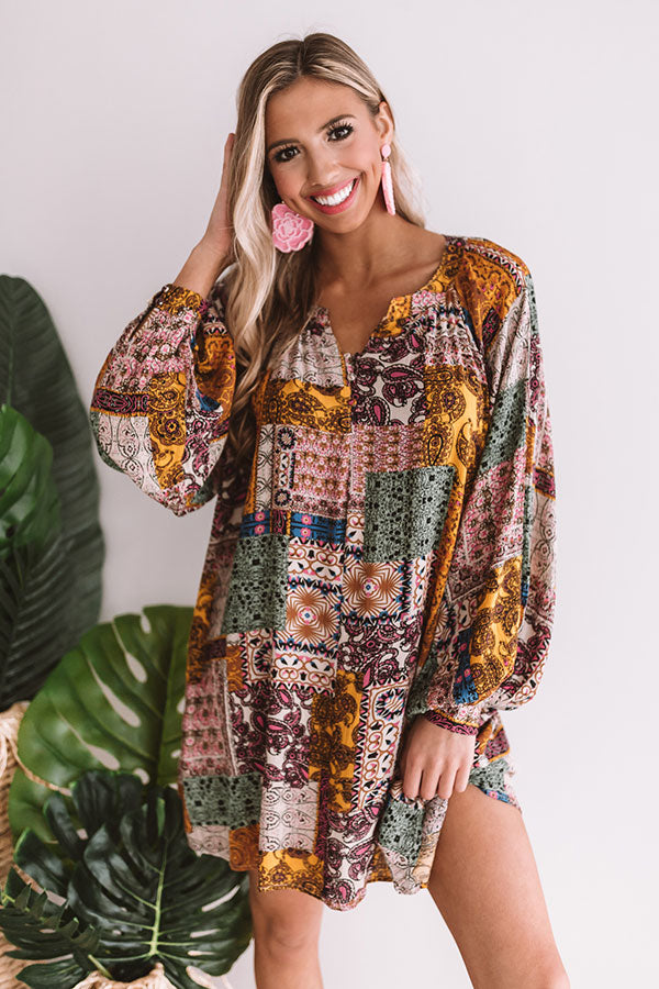 Laughing Until Midnight Shift Dress In Mustard Image - 2