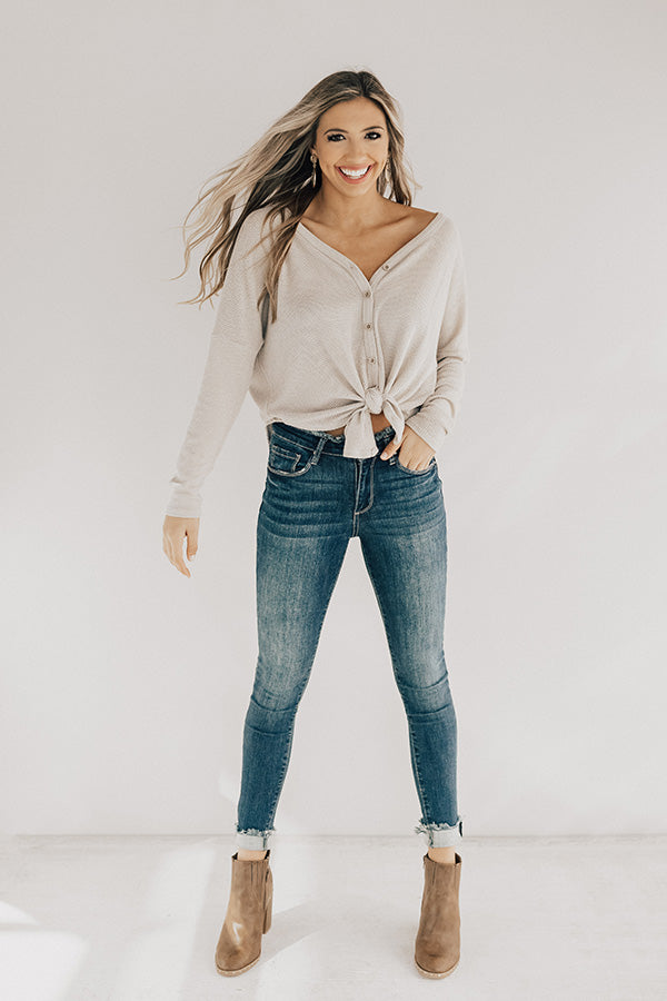 Spotted in Brooklyn Waffle Knit Shift Top In Cream