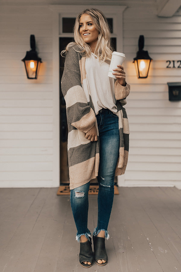Makin' Time For Cocoa & Cuddles Color Block Cardigan Image - 2