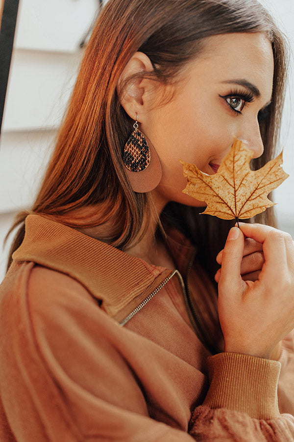 Cocktail Ready Earrings in Brown Image - 1