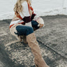 The Adelynn Faux Suede Knee High Boot In Taupe Image - 1