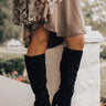 The Adelynn Faux Suede Knee High Boot In Black Image - 1