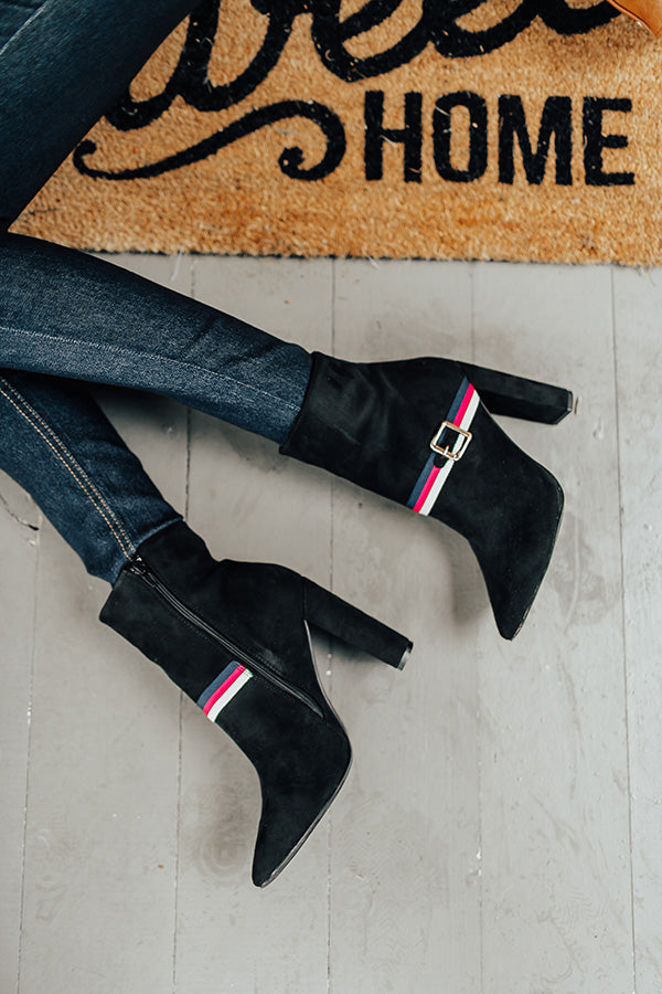 The Jet Set Faux Suede Bootie In Black