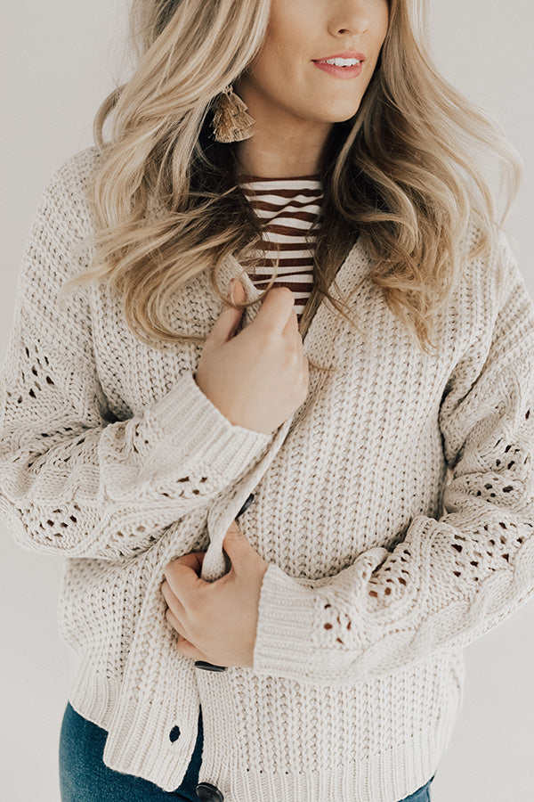 Major Crush Knit Cardigan In Cream Image - 1