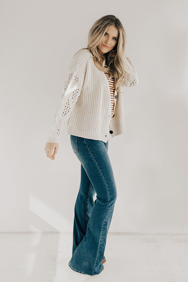 Major Crush Knit Cardigan In Cream Image - 5