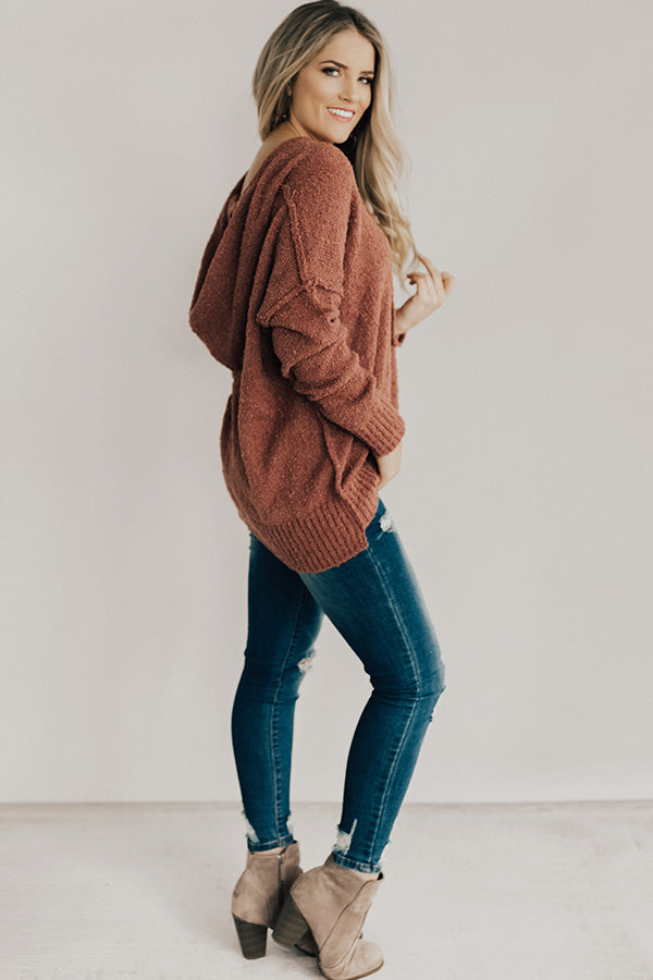 That Cozy Feeling Shift Sweater In Rustic Rose Image - 4