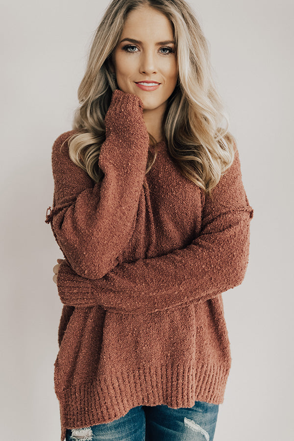 That Cozy Feeling Shift Sweater In Rustic Rose