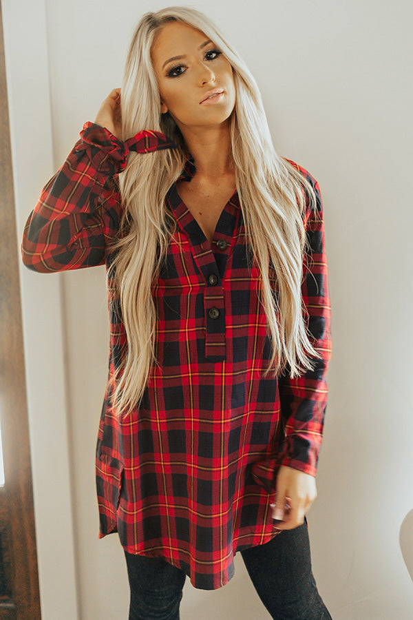 Forever Favorite Plaid Dress In Red